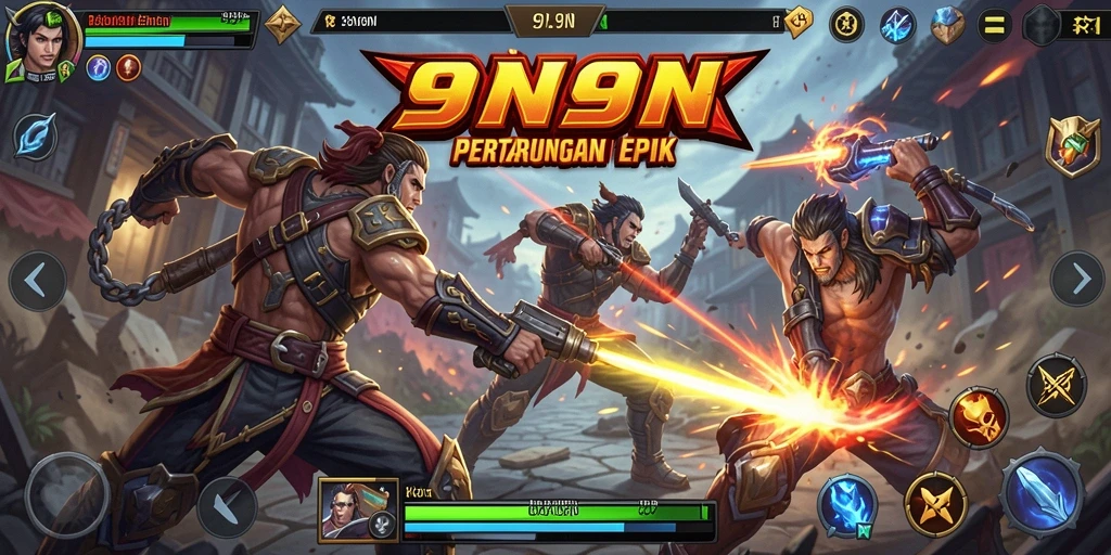 Tampilan screenshot dari gameplay <strong>9N9N</strong> yang memukau dan action-packed.