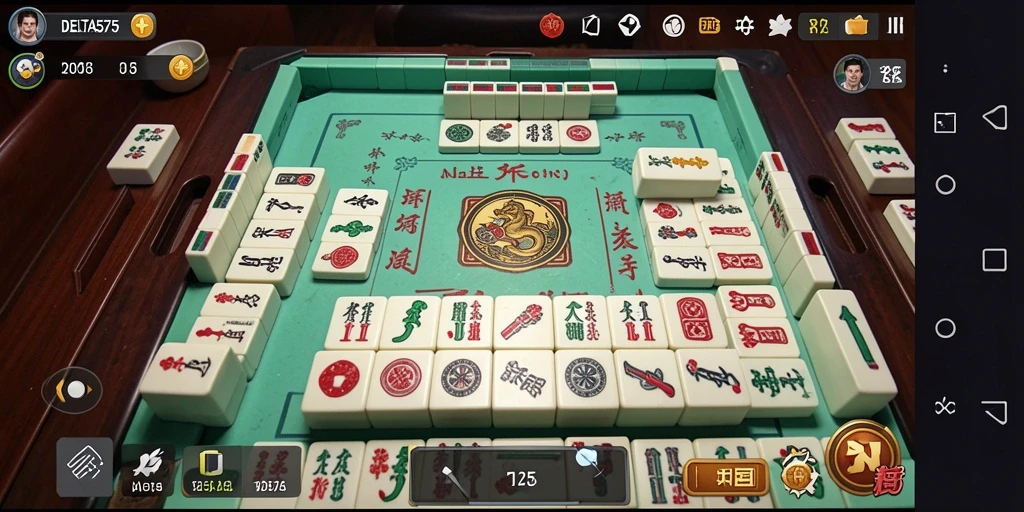 Screenshot gameplay DELTA575 yang menampilkan momen menarik Mahjong.