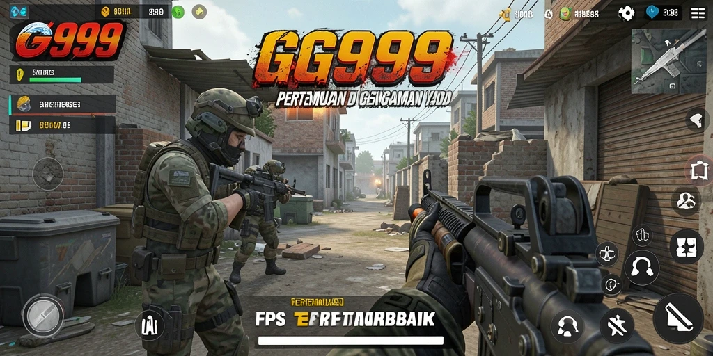 Tangkapan layar menampilkan aksi seru dalam gameplay FPS GG999.