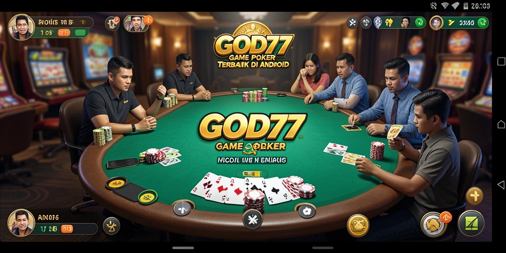 Tampilan gameplay Poker yang menarik di GOD77.