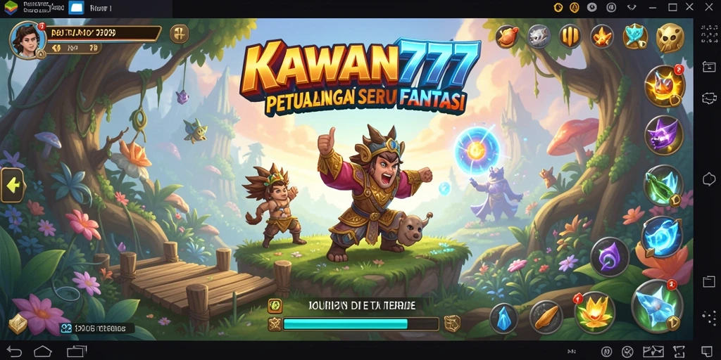 Tampilan gameplay menakjubkan di dunia KAWAN777 yang penuh petualangan.