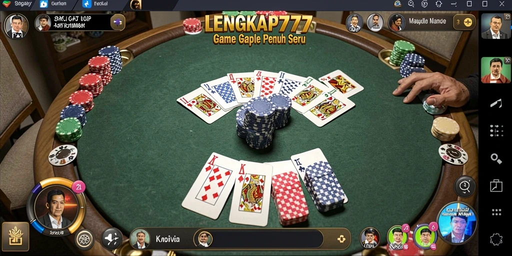 Screenshot gameplay seru dengan tampilan kartu Gaple.