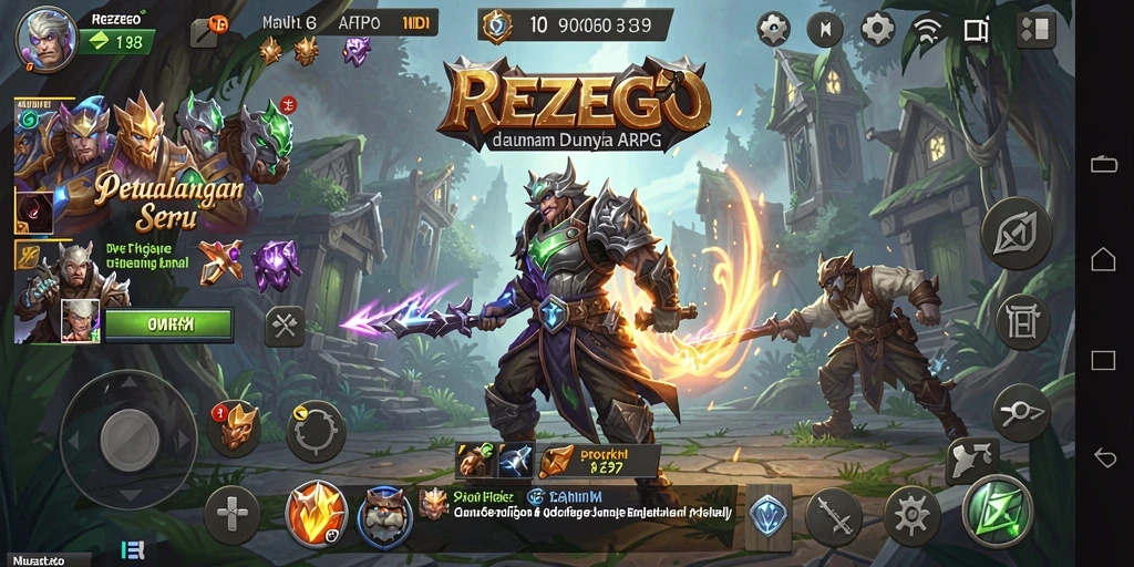 Gameplay seru dalam REZEGO yang menampilkan pertarungan dinamis