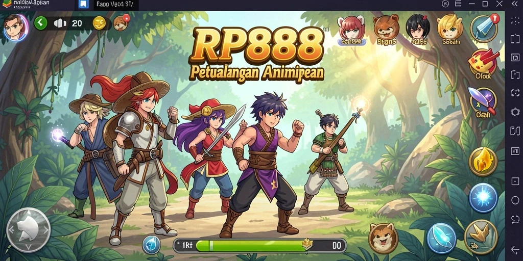 Screenshot menampilkan aksi seru dari permainan Anime RP888.