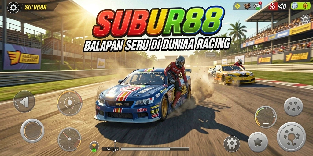 Tampilan gameplay mendebarkan dari SUBUR88 dengan aksi balapan cepat.