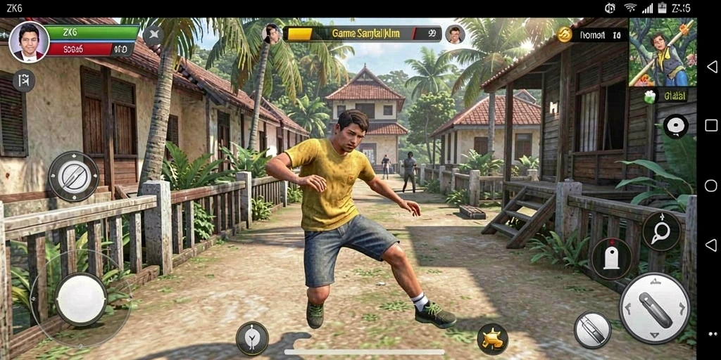 Tampilan gameplay ZK6 yang cerah dan menarik.